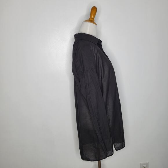 NEW Johnny Was Melanie Blouse Black Popover Sheer Cotton Women Small - Picture 2 of 12